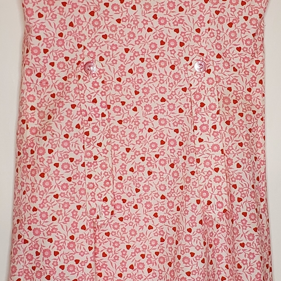 Broken Hearts Pink and Red Printed Vintage Short Sleeve Zip-Up House Dress - Picture 11 of 13